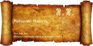 Mehsam Maura névjegykártya